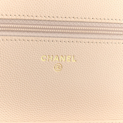 Chanel Caviar Quilted Golden Class Wallet On Chain WOC Light Beige 6 of 13