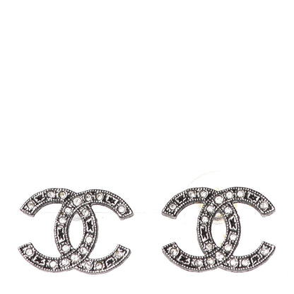 Chanel Ruthenium Crystal CC Earrings 1 of 4
