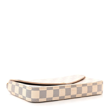 Louis Vuitton Damier Azur Pochette Felicie Chain Wallet Rose Ballerine 5 of 14