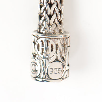 John Hardy Sterling Silver Pave Diamond Extra Small Classic Chain Clasp Bracelet M 4 of 5