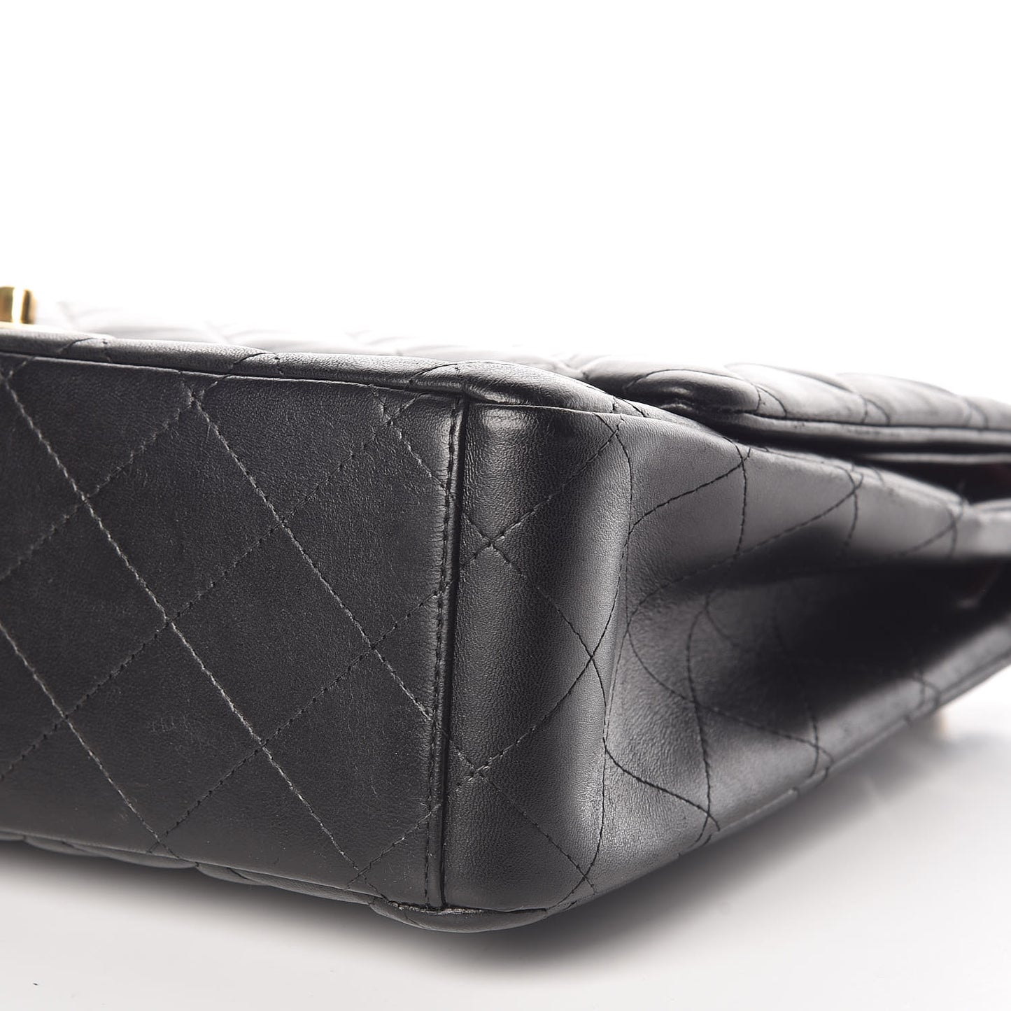 Lambskin Quilted Maxi Double Flap Black
