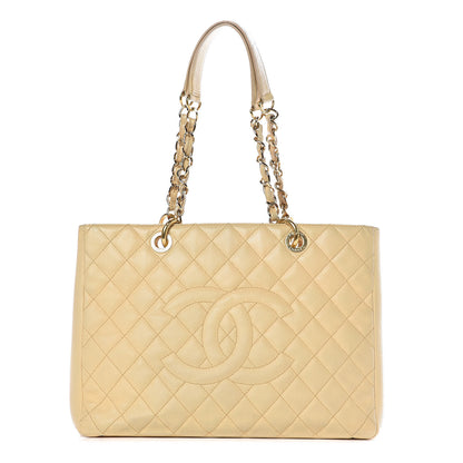 Chanel Caviar Quilted Grand Shopping Tote GST Beige 1 of 24