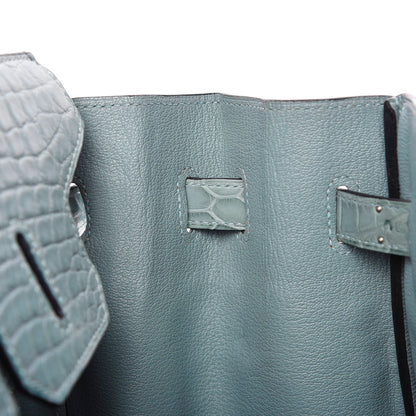 Hermes Matte Alligator Birkin 35 Ciel 9 of 33