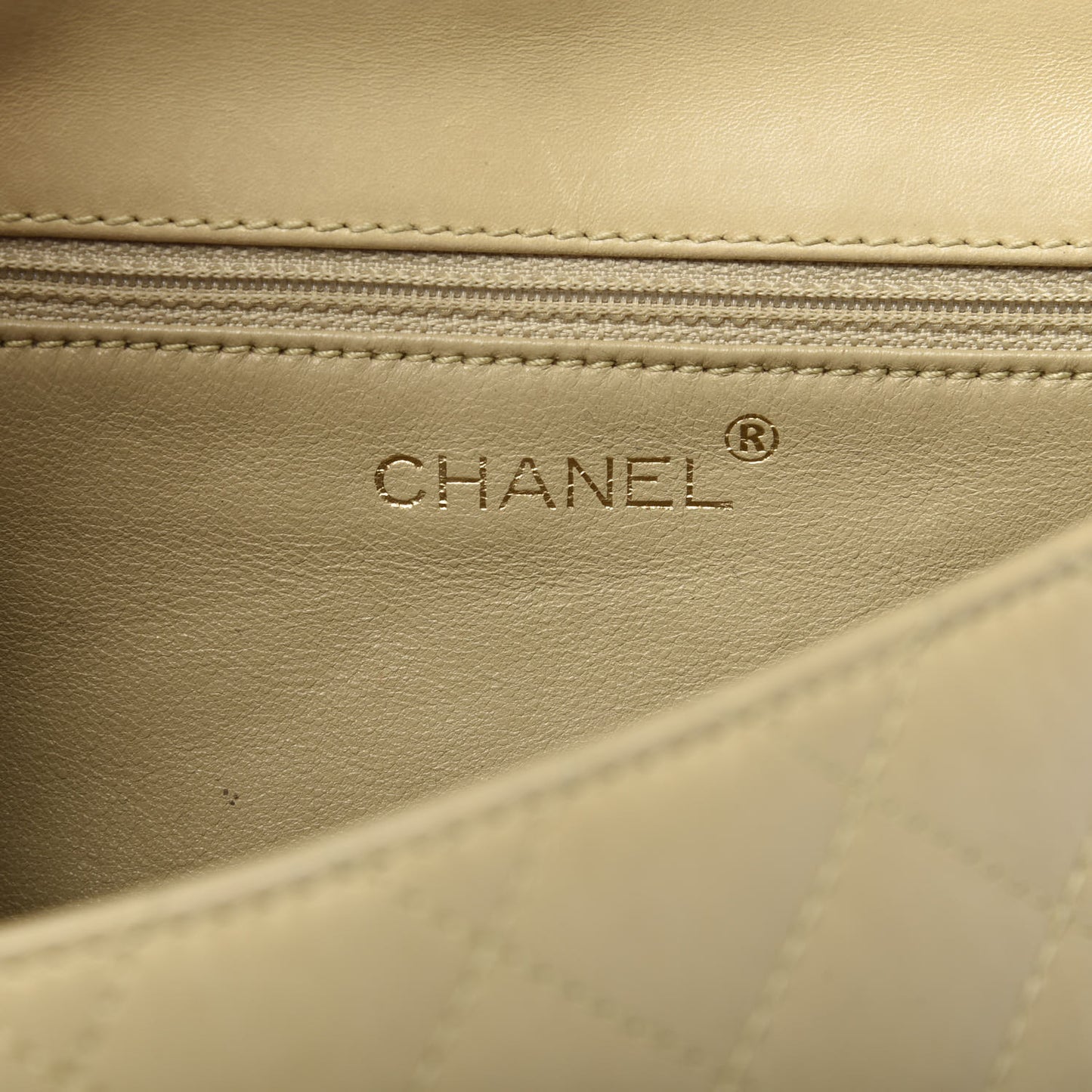 Lambskin Bekko Resin Small Single Flap Beige