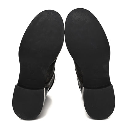 Louis Vuitton Calfskin Monogram Wonderland Flat Ranger Boots 39 Black 5 of 9