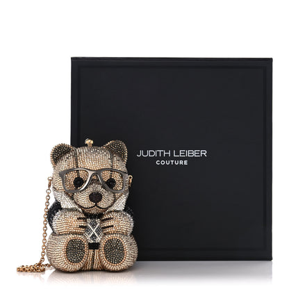 Judith Leiber Crystal Spencer Teddy Bear Minaudiere Clutch Gold Brown 13 of 13