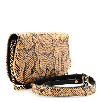 Gucci Roxy Snakeskin Blondie Chain Shoulder Flap Bag Roccia 3 of 9