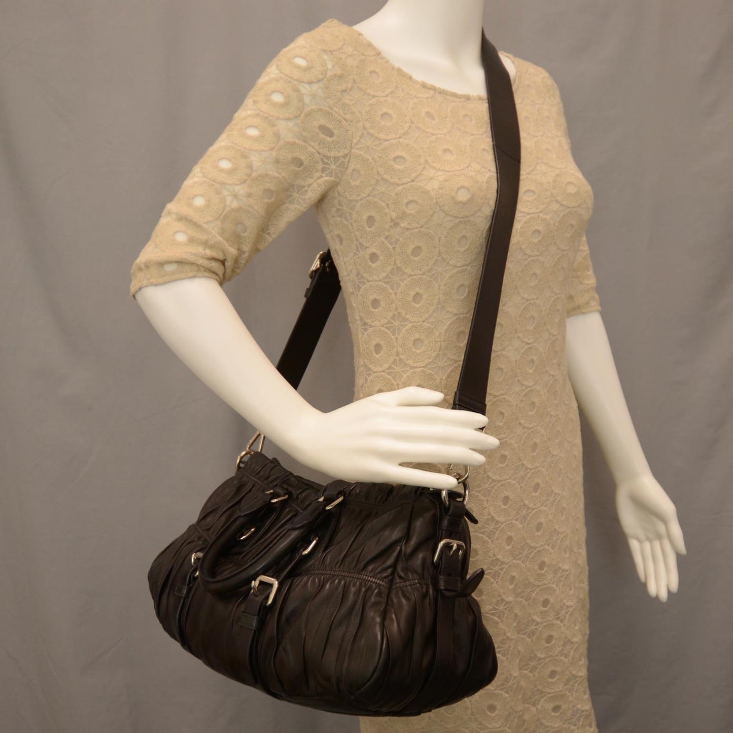 Nappa Gaufre Tote Nero Black