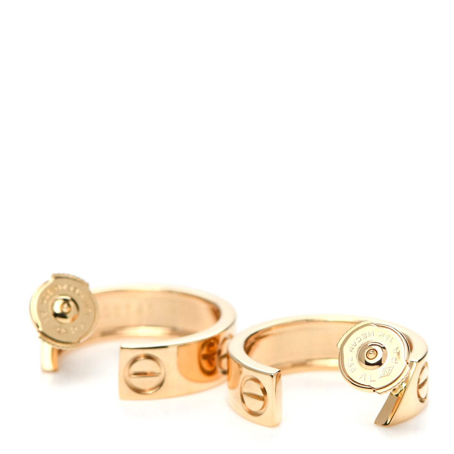18K Yellow Gold 5.5mm LOVE Hoop Earrings