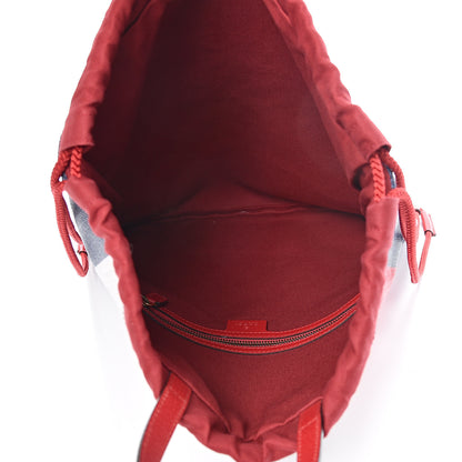 Gucci Canvas Logo Sylvie Stripe Drawstring Backpack Red 4 of 9