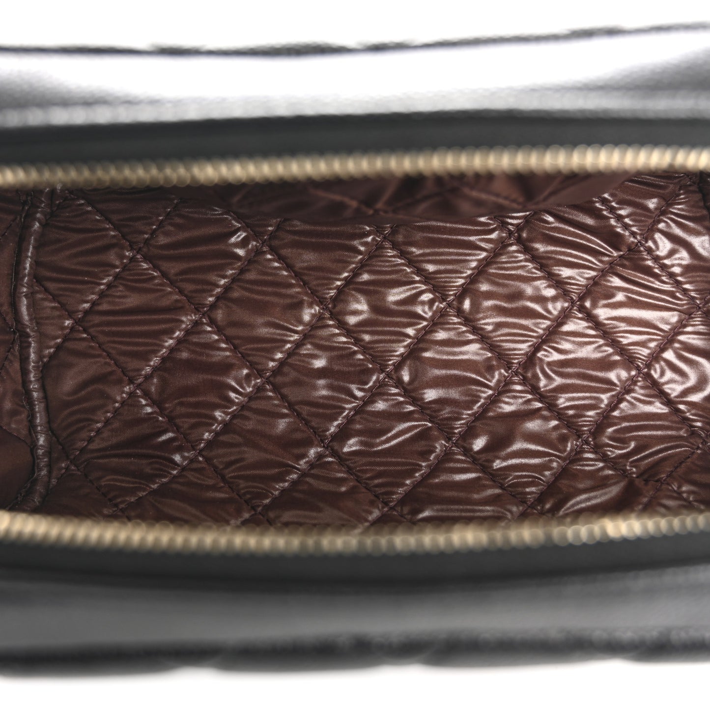 Caviar Quilted Double Zip Pouch Cosmetic Case Black