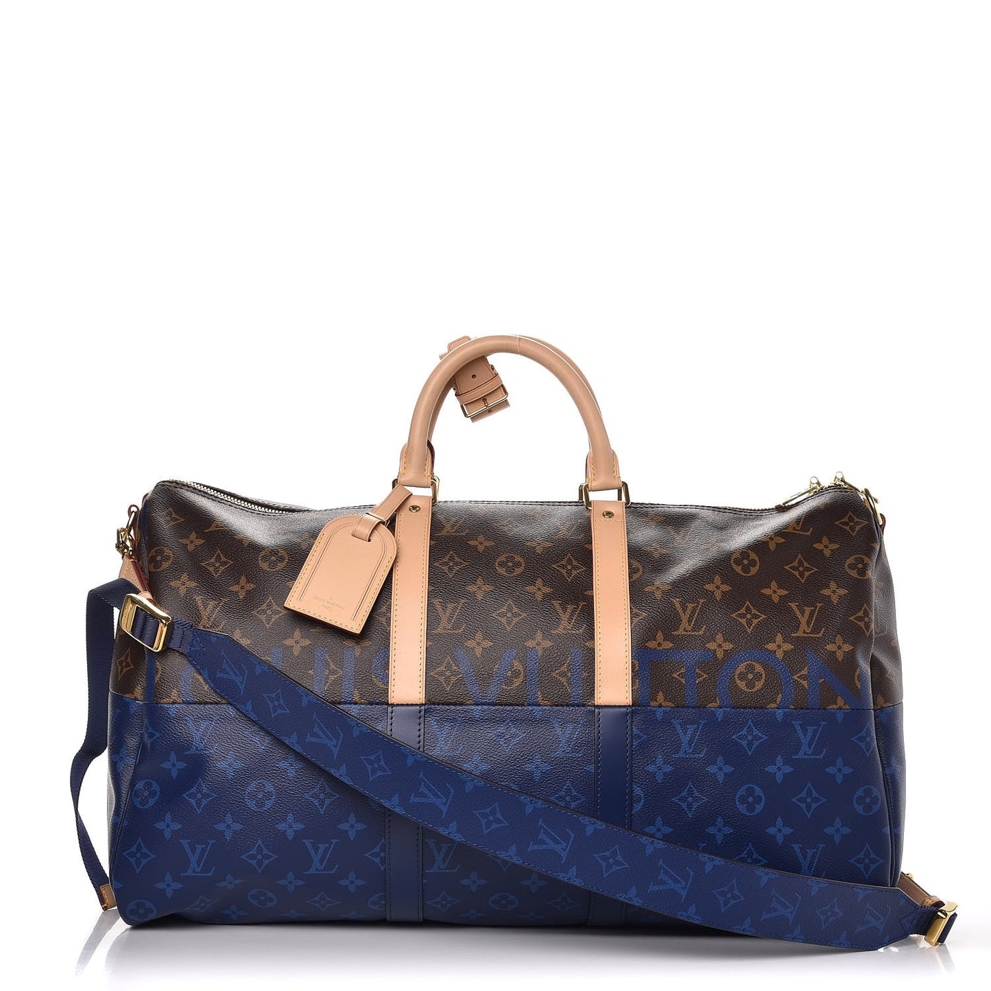 Monogram Split Keepall Bandouliere 50 Pacific Blue