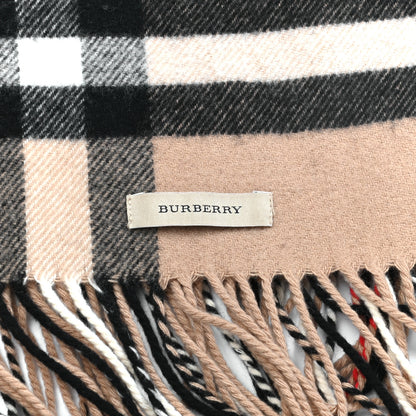 Burberry Cashmere Giant Check Fringe Scarf Camel 3 of 6