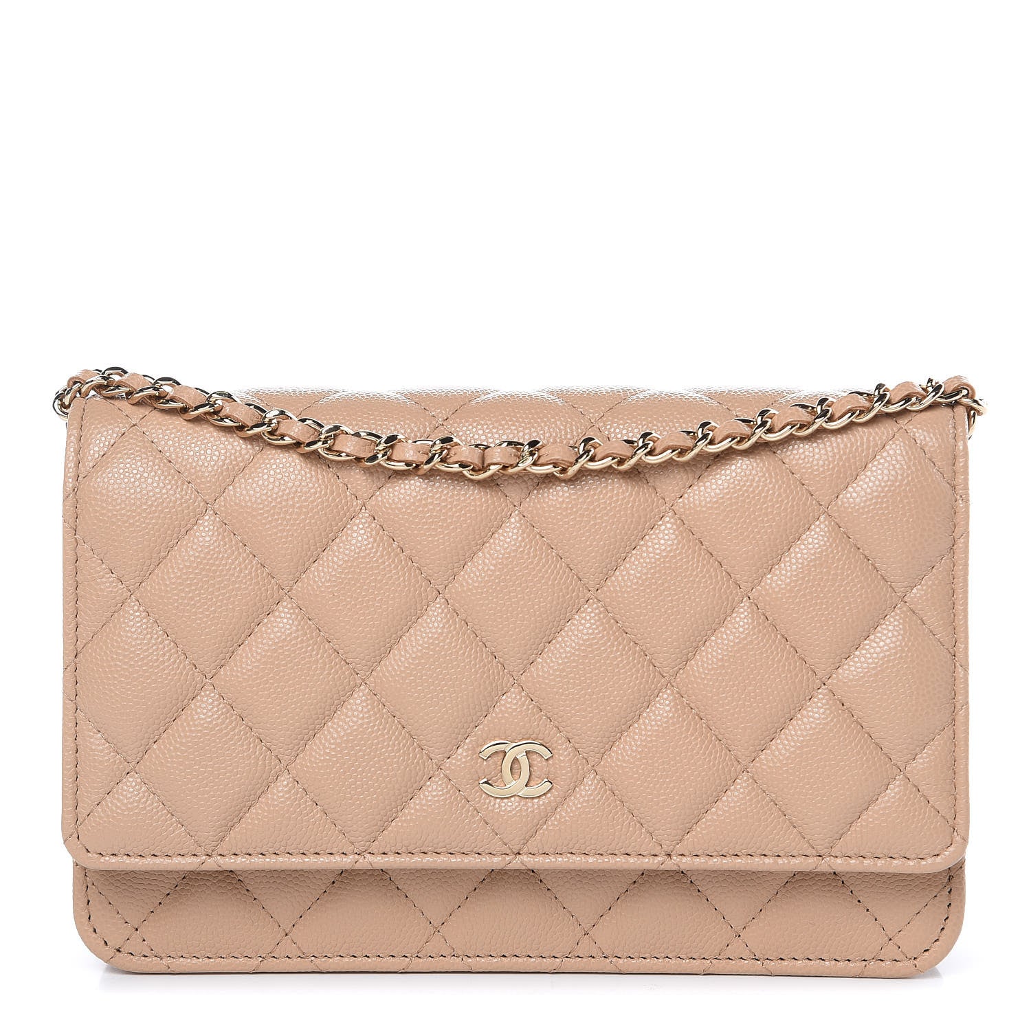 Chanel Caviar Quilted Wallet On Chain WOC Beige 1 of 13