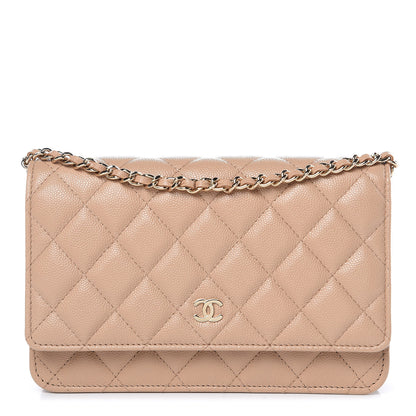 Chanel Caviar Quilted Wallet On Chain WOC Beige 1 of 13
