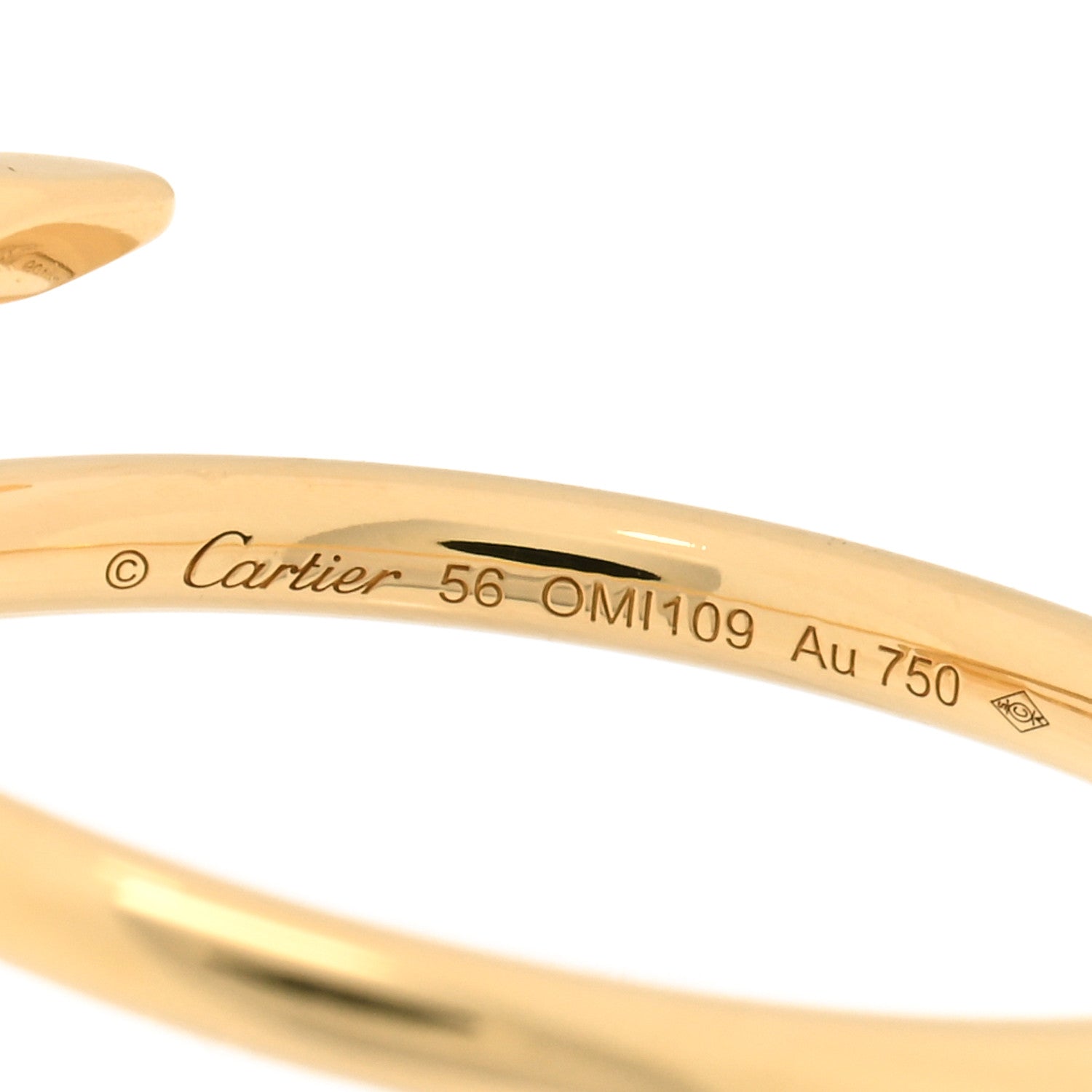 Cartier 18K Yellow Gold Small Juste Un Clou Ring 56 7.5 4 of 5