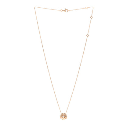 Chanel 18K Rose Gold Diamond Extrait de Camelia Pendant Necklace 3 of 4