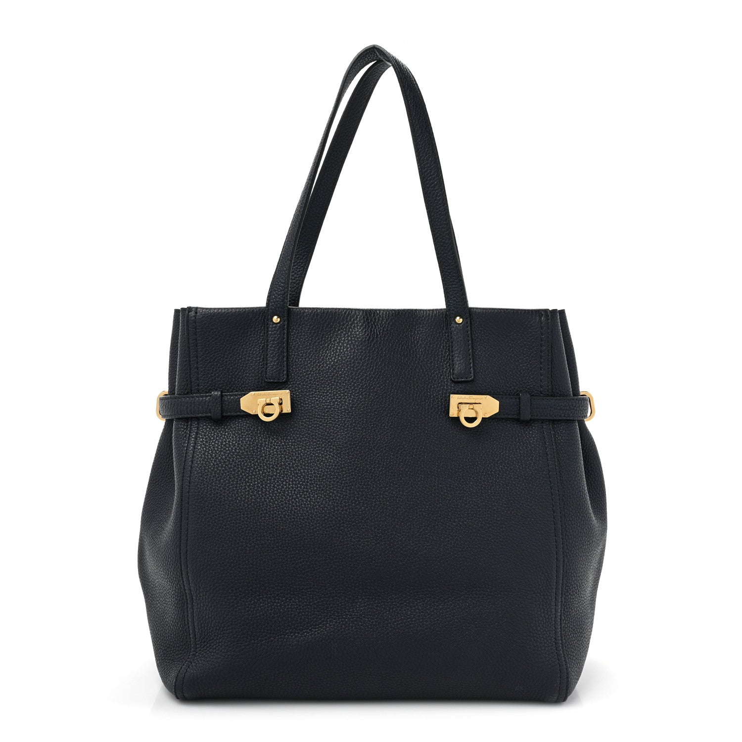Salvatore Ferragamo Calfskin Verve Tote Navy 1 of 18