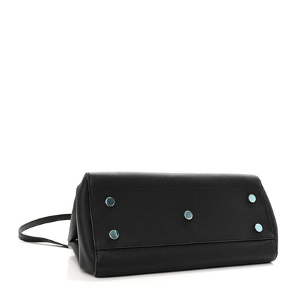 Saint Laurent Grained Calfskin Small Cabas Rive Gauche Black 4 of 9