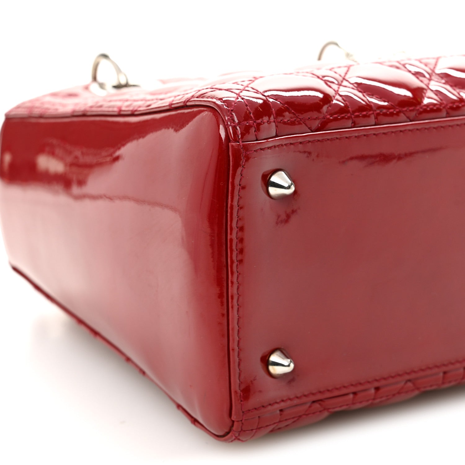 Christian Dior Patent Cannage Medium Lady Dior Red 9 of 11