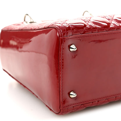 Christian Dior Patent Cannage Medium Lady Dior Red 9 of 11