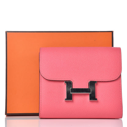 Hermes Epsom Constance Short Wallet Rose Azalee 11 of 11