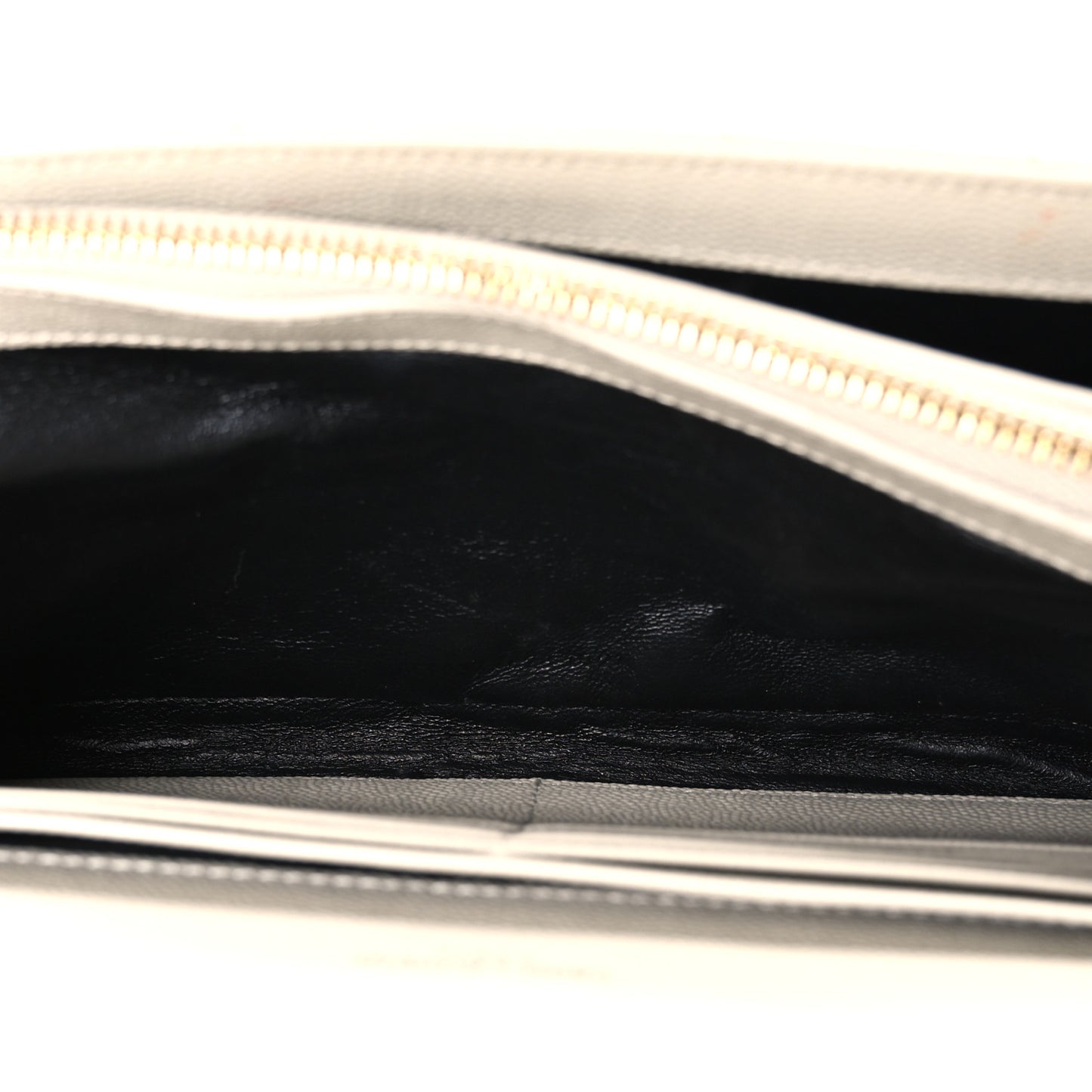Grain De Poudre Matelasse Chevron Monogram Chain Wallet Blanc Vintage