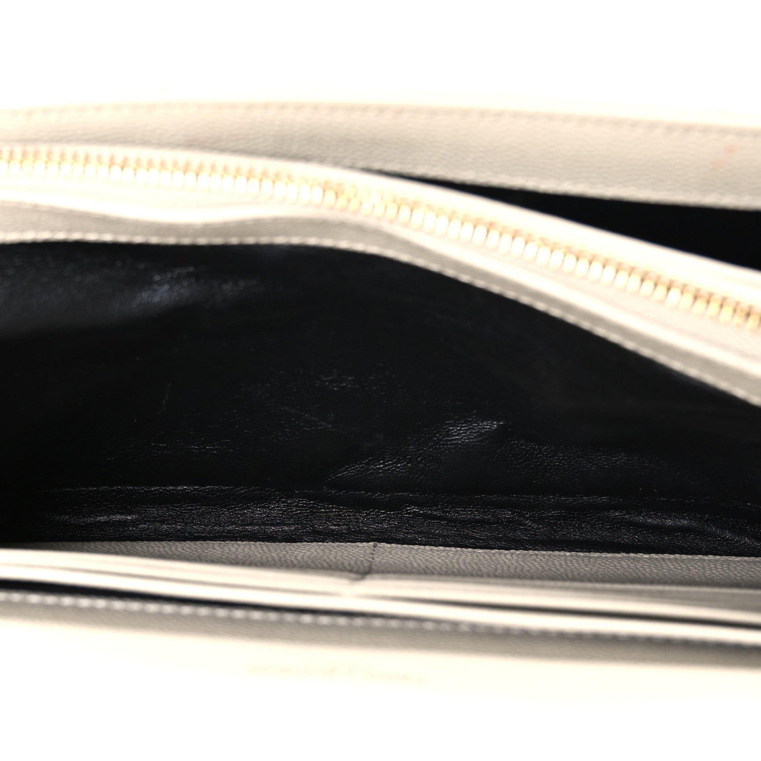 Saint Laurent Grain De Poudre Matelasse Chevron Monogram Chain Wallet Blanc Vintage 5 of 11
