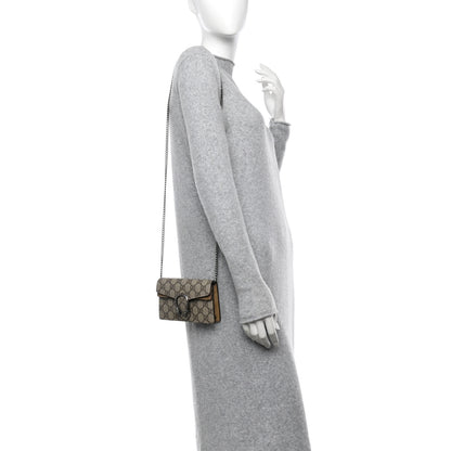 Gucci GG Supreme Monogram Super Mini Dionysus Shoulder Bag Taupe 2 of 16