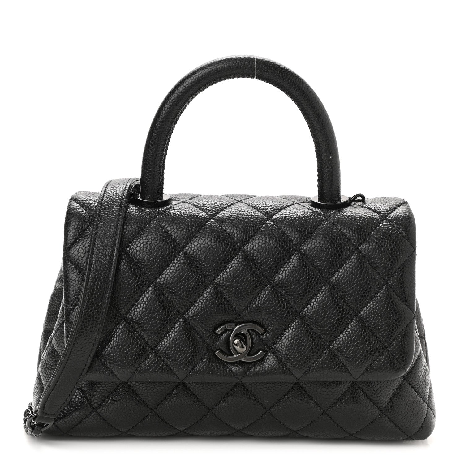 Chanel Caviar Quilted Mini Coco Handle Flap So Black 1 of 10