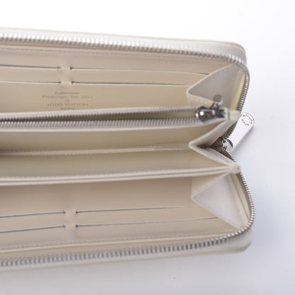 Louis Vuitton Shiny Calfskin Damier Facette Zippy Wallet Creme 5 of 12