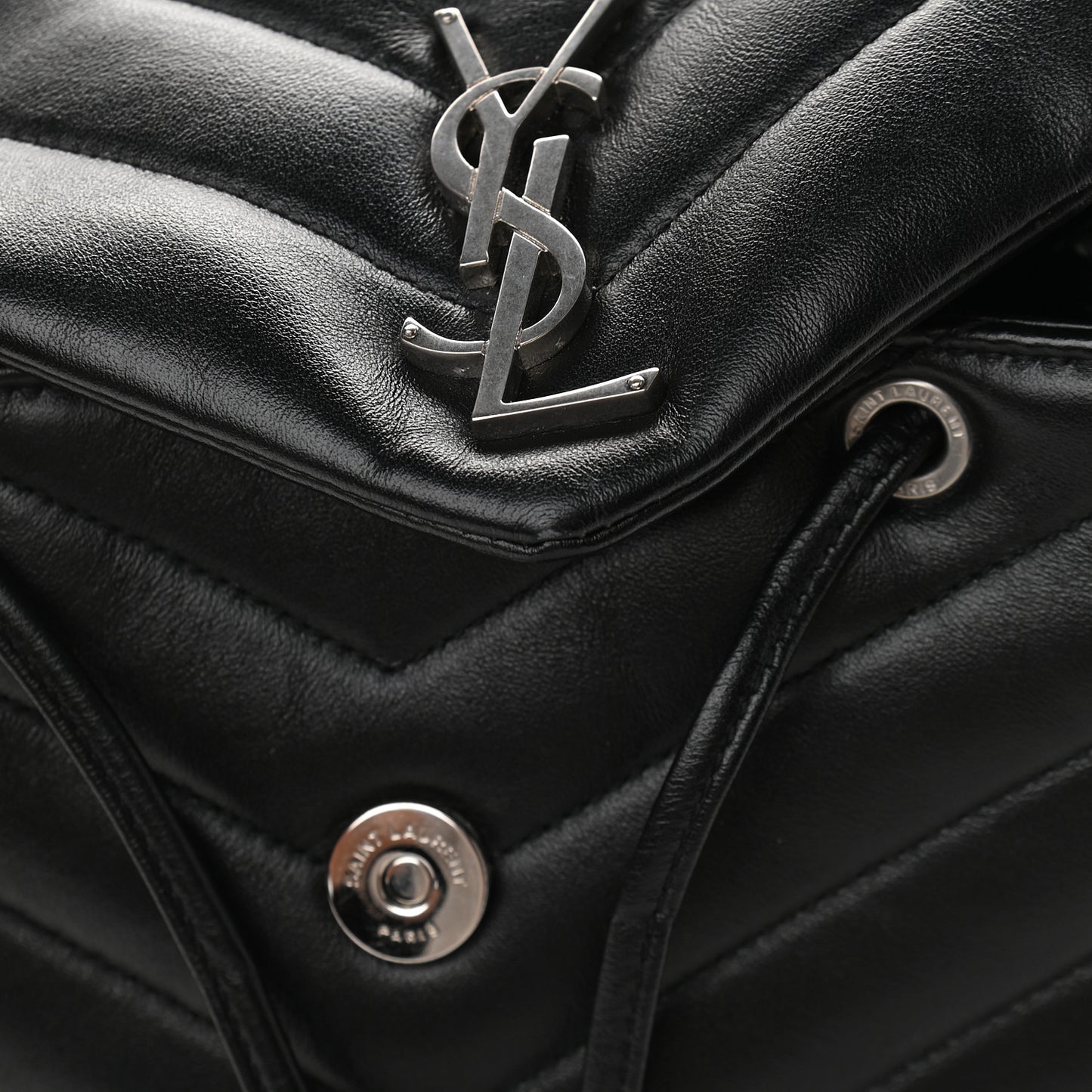 Calfskin Y Quilted Monogram Small Loulou Backpack Black