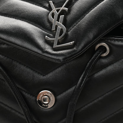 Saint Laurent Calfskin Y Quilted Monogram Small Loulou Backpack Black 10 of 13