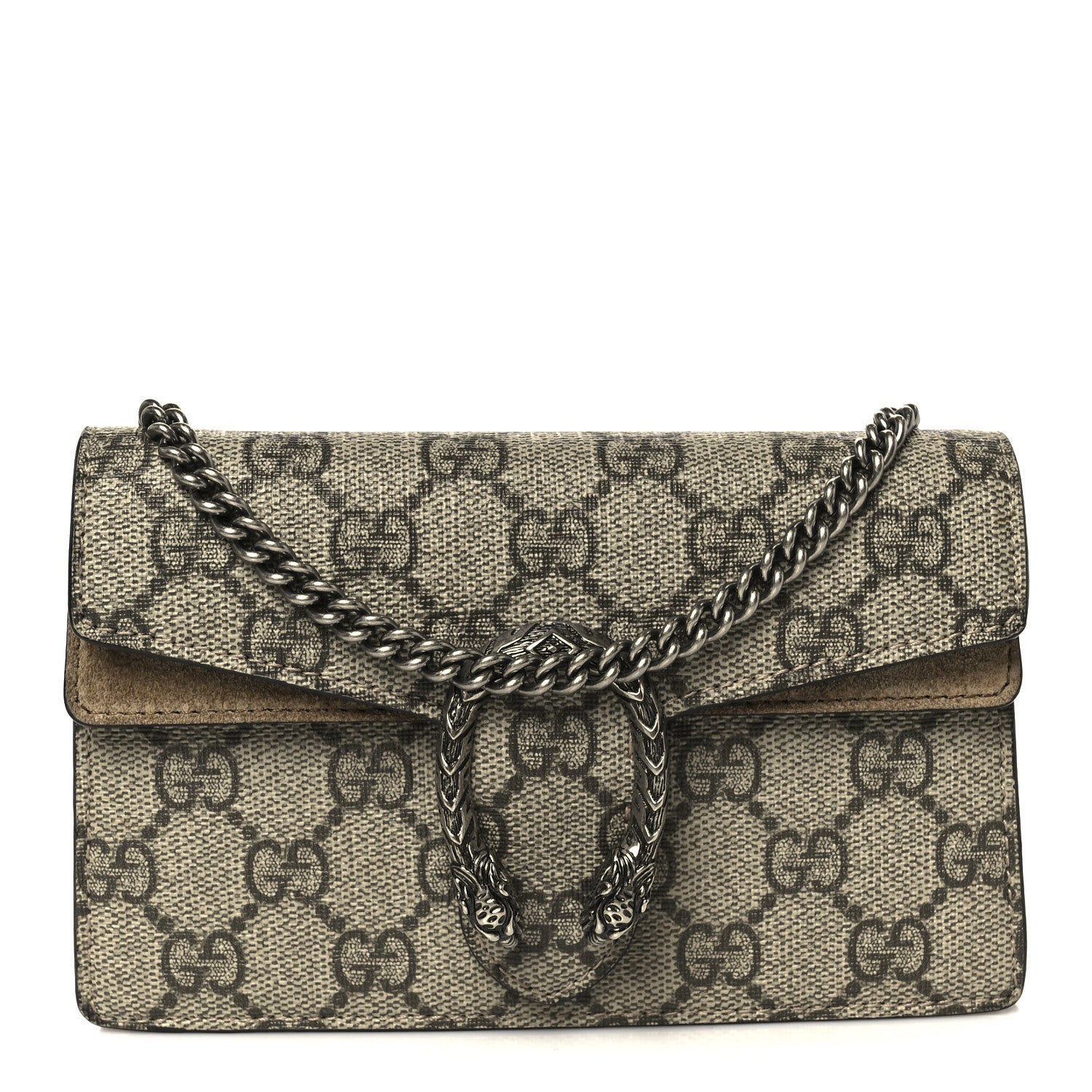 Gucci GG Supreme Monogram Super Mini Dionysus Shoulder Bag Taupe 1 of 10