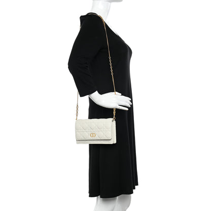 Christian Dior Supple Calfskin Caro Pouch with Chain Latte 2 of 12