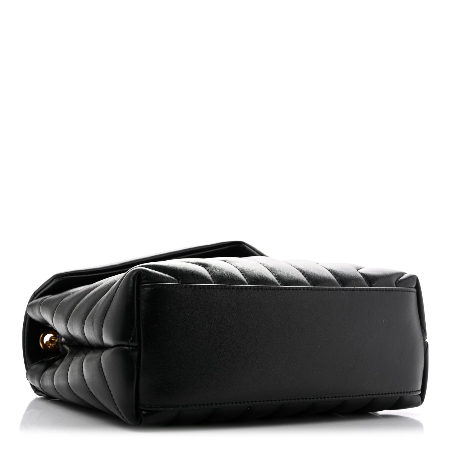 Calfskin Y Quilted Monogram Small Loulou Chain Satchel Black