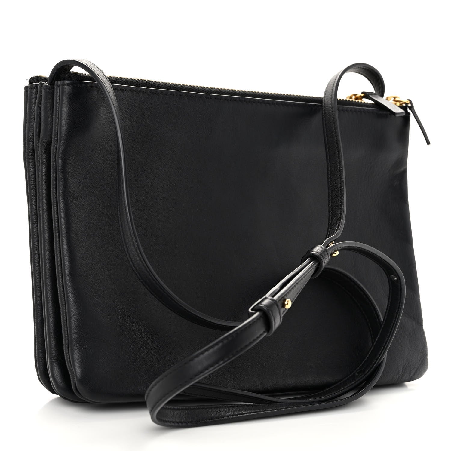 Celine Lambskin Large Trio Crossbody Bag Black 3 of 11