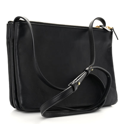 Celine Lambskin Large Trio Crossbody Bag Black 3 of 11