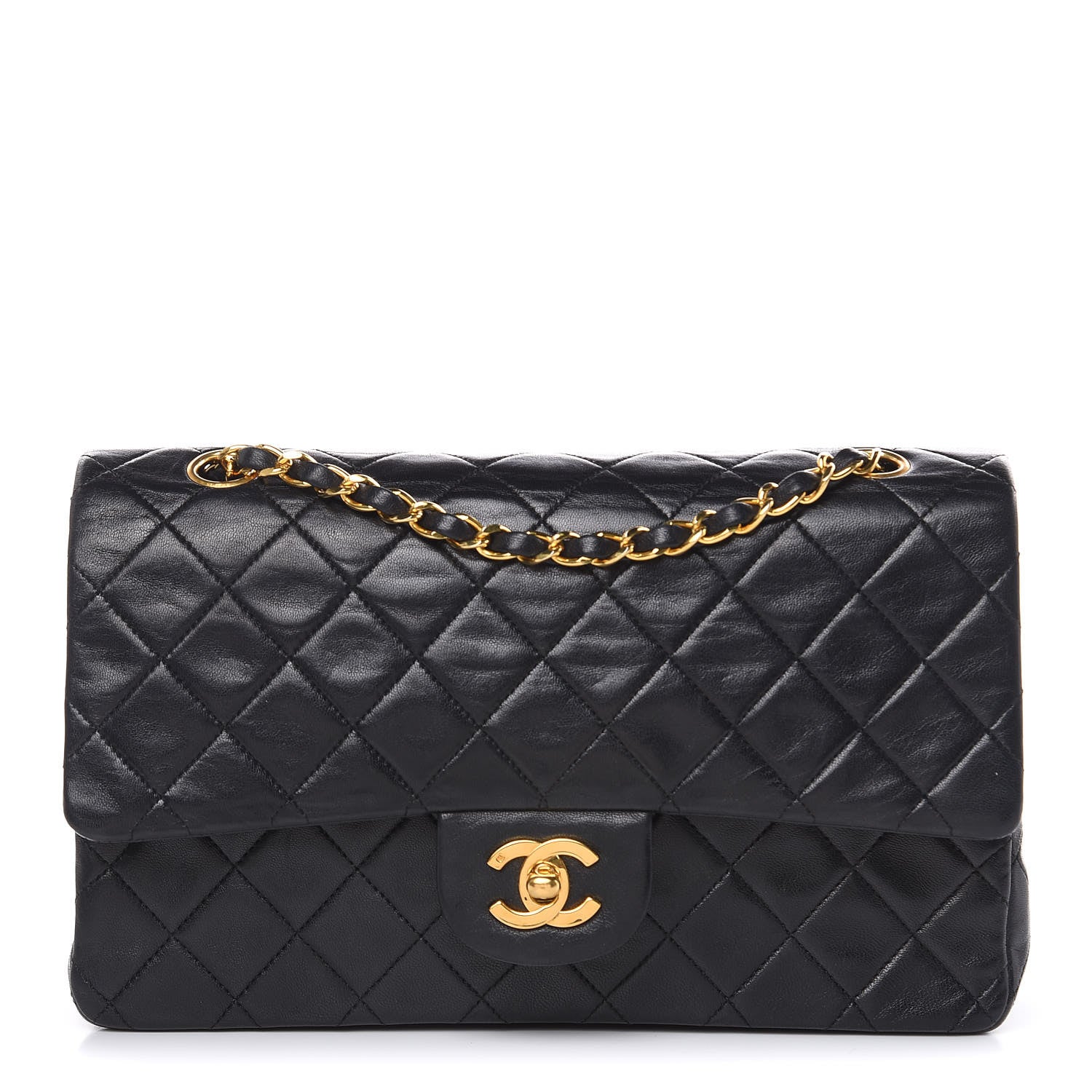 Chanel Lambskin Quilted Medium Double Flap Black 1 of 16