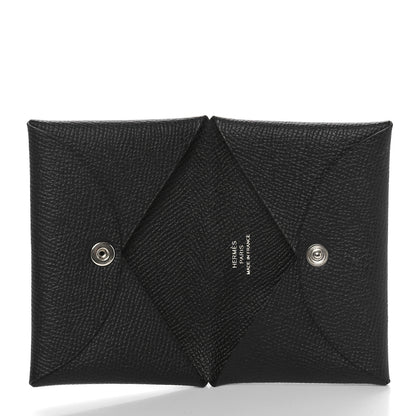 Hermes Epsom Calvi Card Case Black 8 of 9