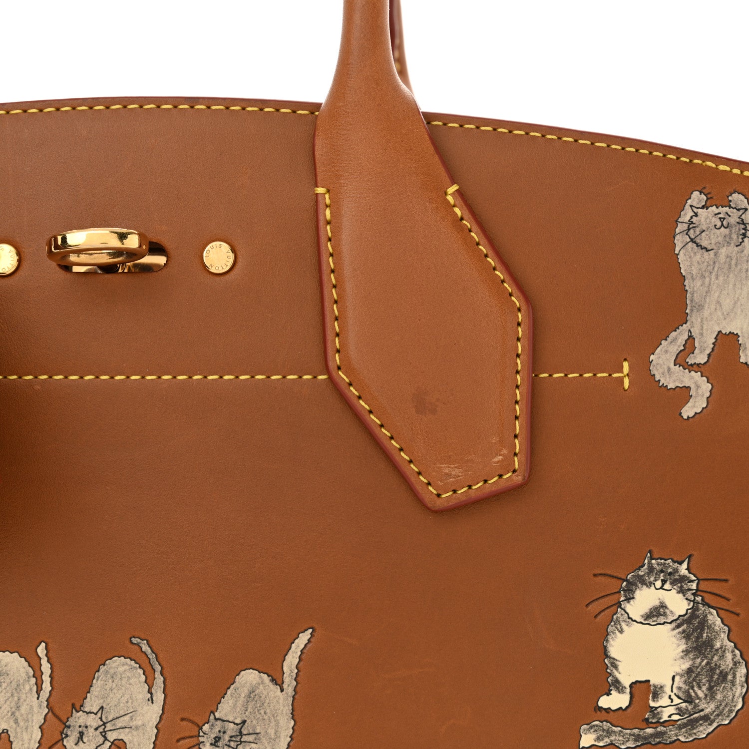 Louis Vuitton Calfskin Catogram City Steamer MM Chataigne 1669812