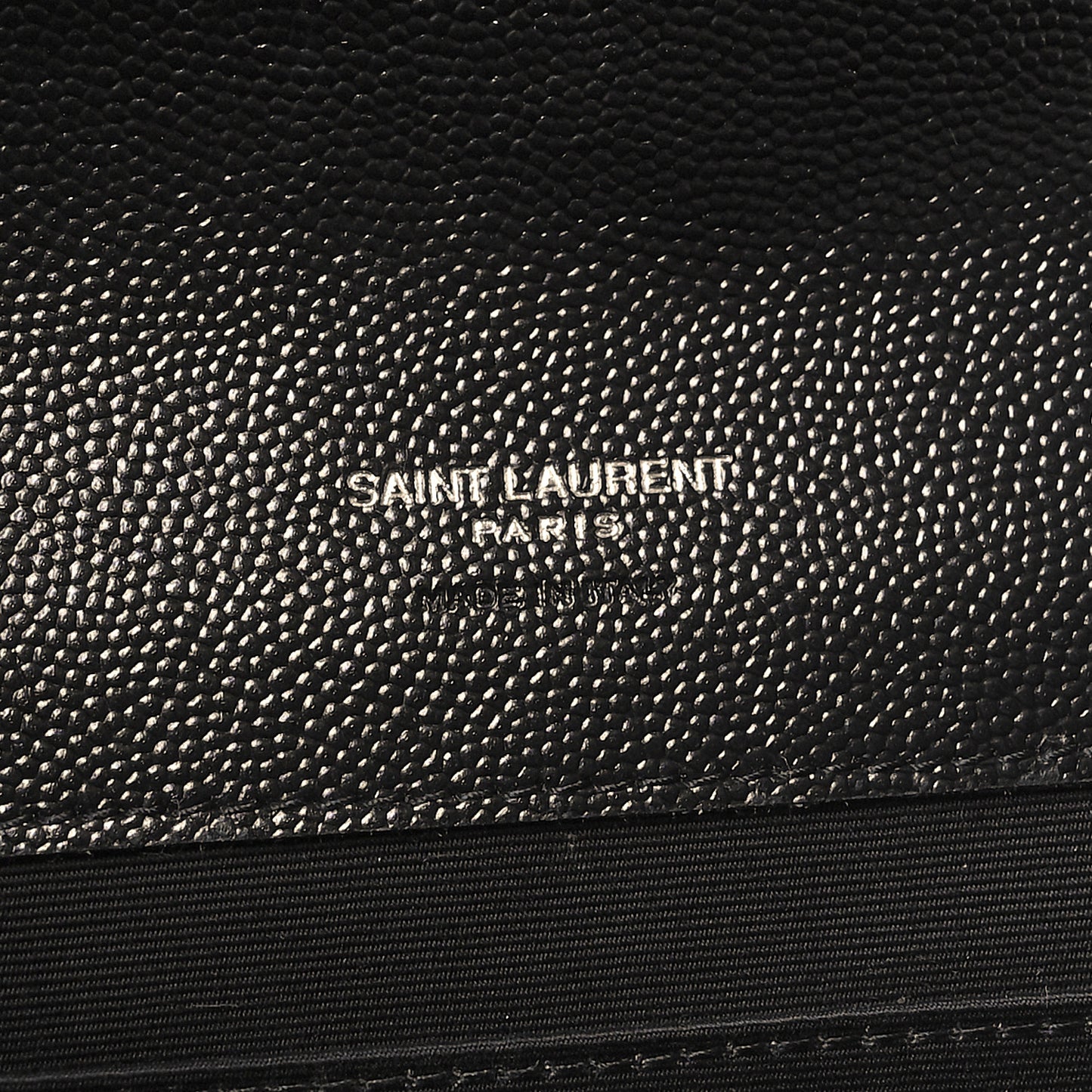 Grain De Poudre Matelasse Chevron Monogram Envelope Clutch Black