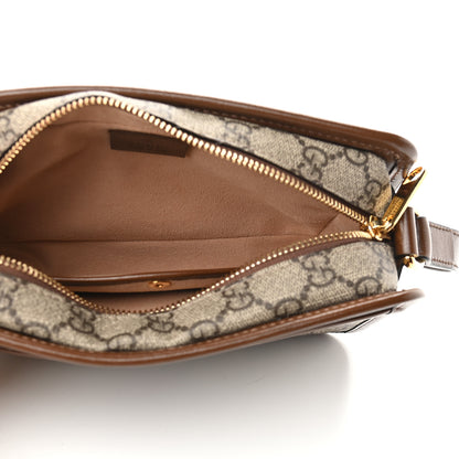 Gucci GG Supreme Monogram Azalea Calfskin Mini Retro Interlocking G Shoulder Bag Beige Ebony Brown Sugar 5 of 9