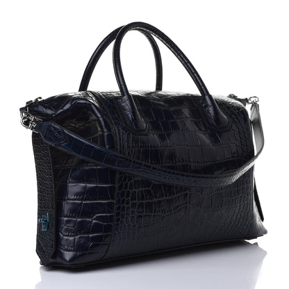 Givenchy Calfskin Crocodile Embossed Large Antigona Navy 2 of 4