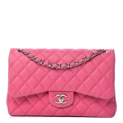 Chanel Iridescent Caviar Quilted Jumbo Double Flap Pink 1 of 16