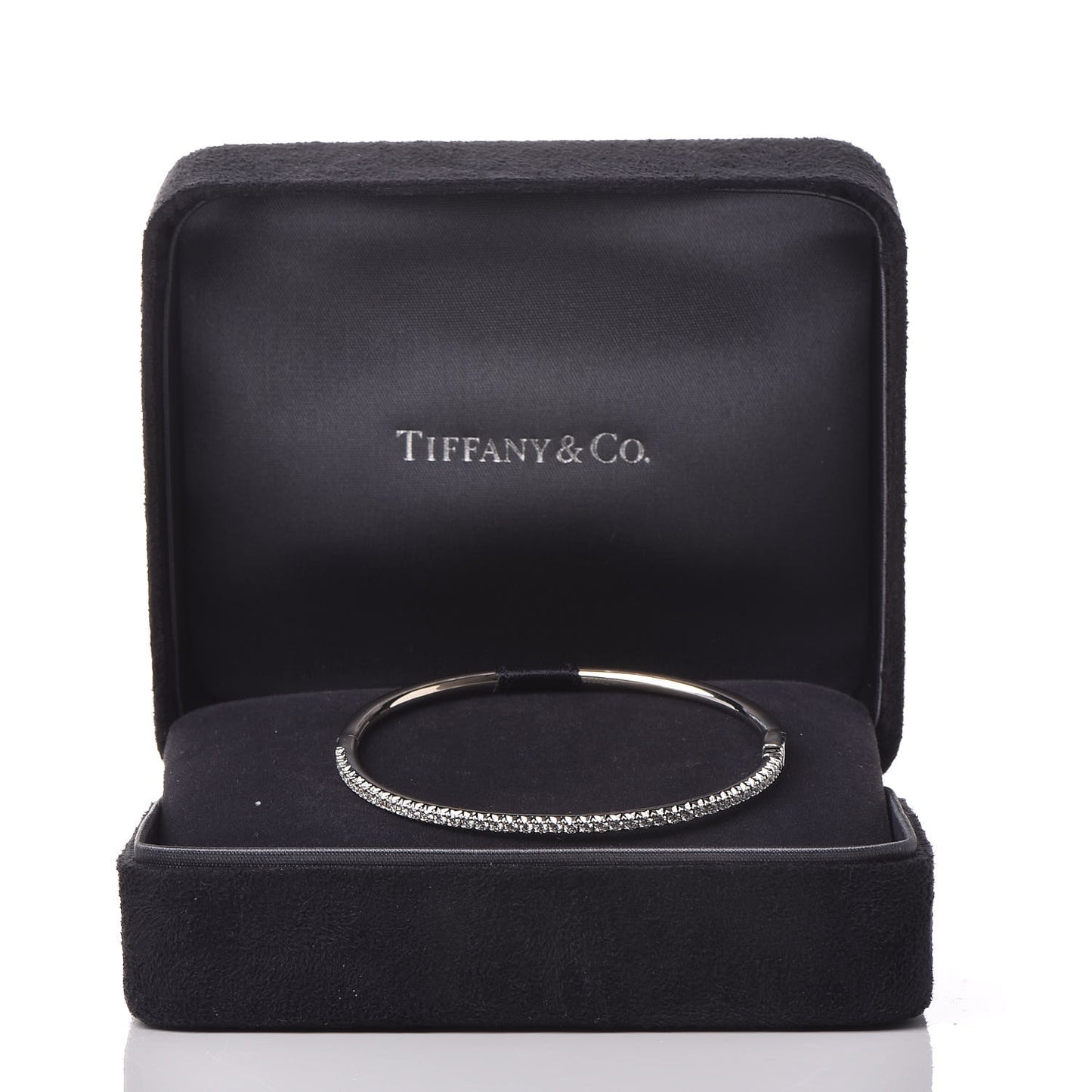 18K White Gold Diamond Metro Hinged Bangle