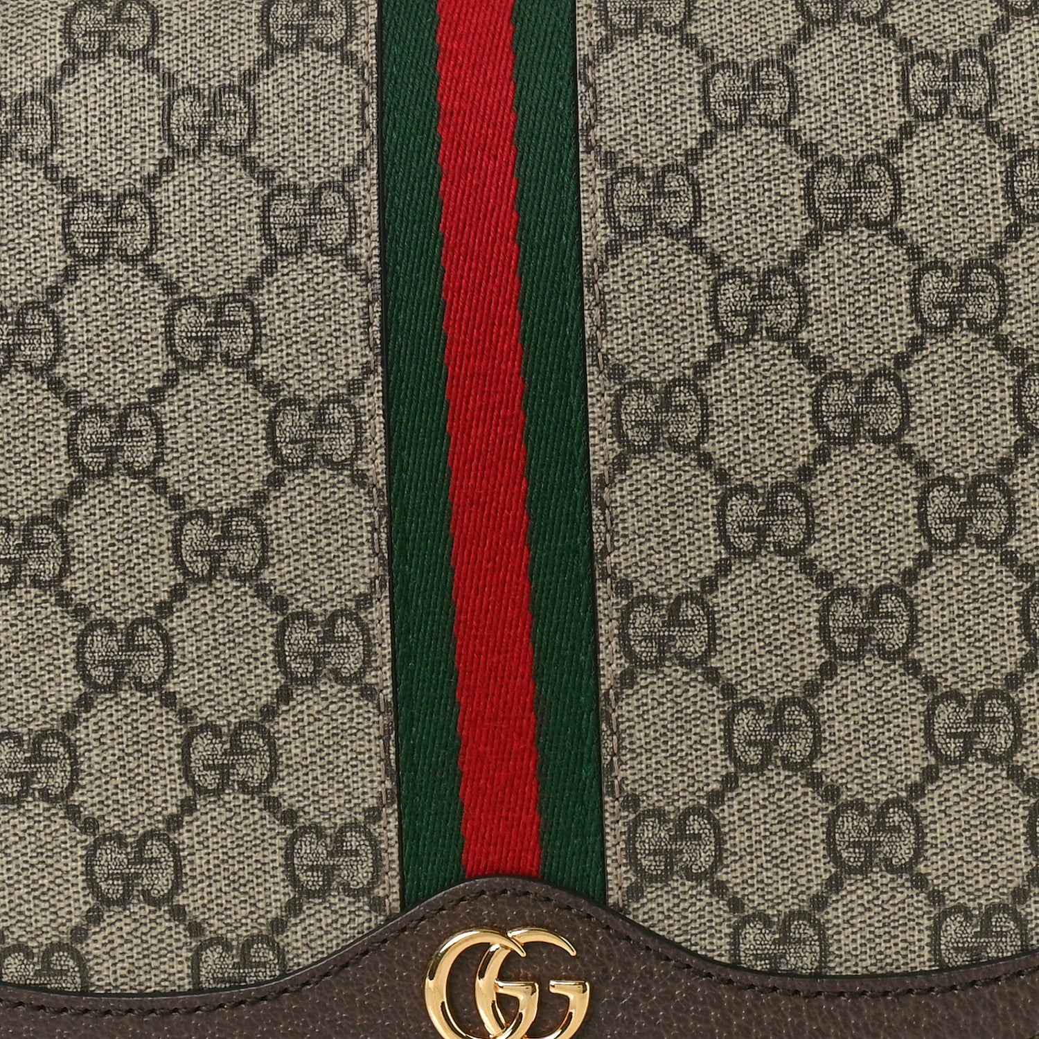 Gucci GG Supreme Monogram Web Small Ophidia Flap Messenger Bag Brown 8 of 13