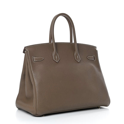 Hermes Taurillon Clemence Birkin 35 Etoupe 2 of 14