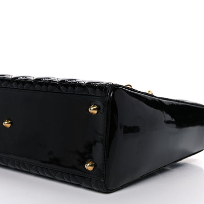Christian Dior Patent Cannage Large Lady Dior Black 10 of 12