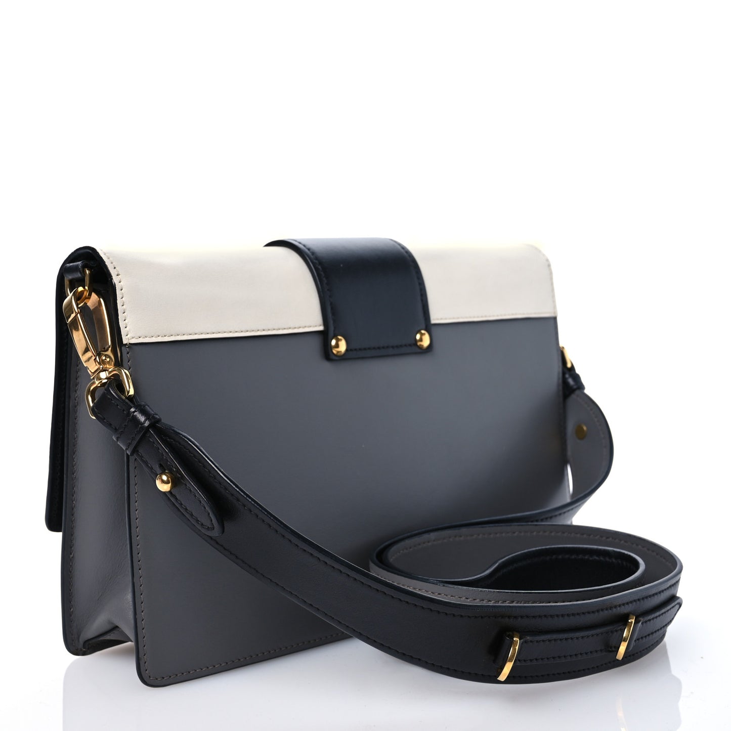 City Calf Ribbon Bag Black Marmo Bianco